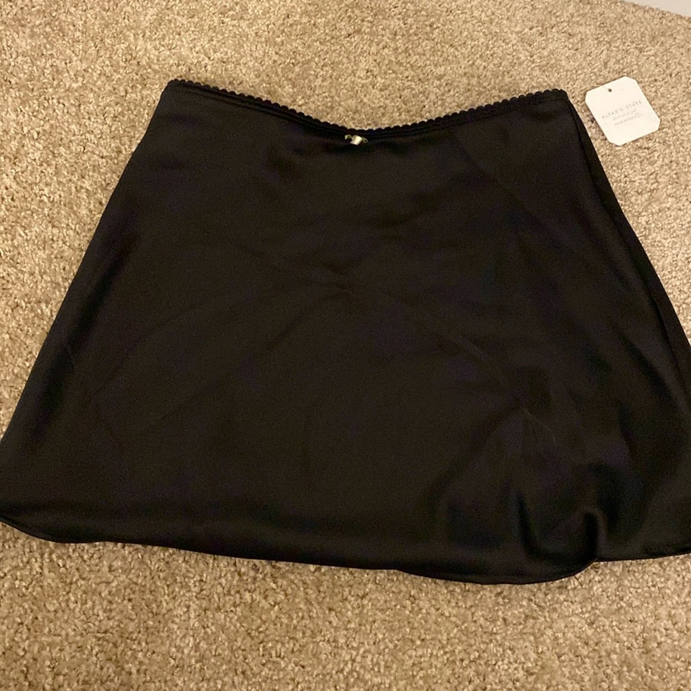 Altar’d State Satin Mini Black Skirt